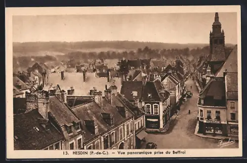 AK Hesdin /P.-de-C., Vue panoramique prise du Beffroi