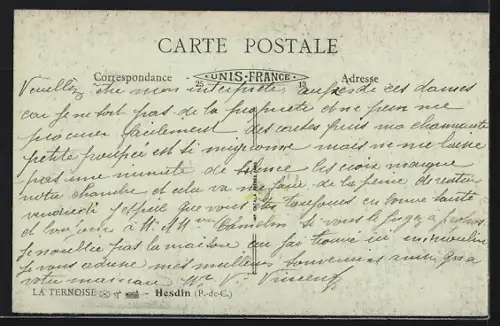 AK Hesdin, Vue d`une maison entourée d`arbres et d`un ruisseau