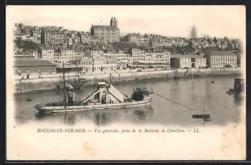 AK Boulogne-sur-Mer, Vue générale, prise de la Batterie de Châtillon