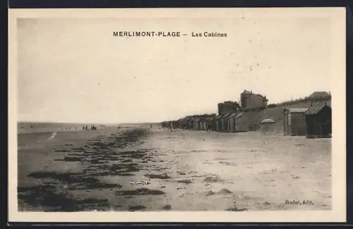 AK Merlimont-Plage, Les Cabines sur la plage avec vue sur l`océan