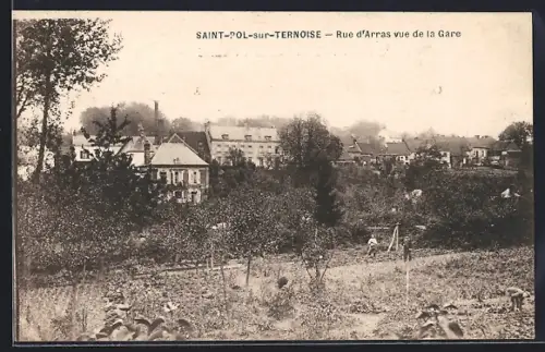 AK Saint-Pol-sur-Ternoise, Rue d`Arras vue de la Gare
