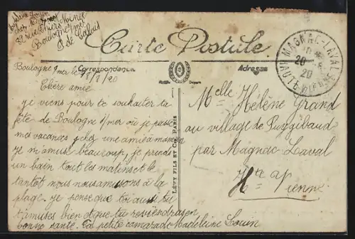 AK Boulogne-sur-Mer, Vue générale de la Plage