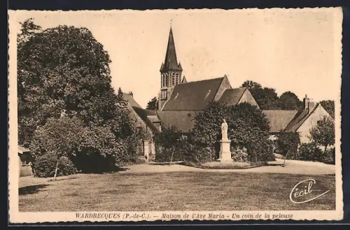 AK Wardrecques, Maison de l`Ave Maria, Un coin de la pelouse