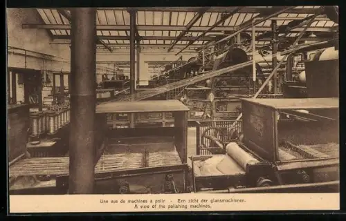 AK Saint-Gilles-lez-Termonde, Societé Anonyme Flandria, Tissage, Une vue de machines a polir