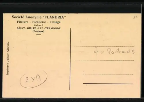 AK Saint-Gilles-lez-Termonde, Société Anonyme Flandria, Filature, Une salle de verification