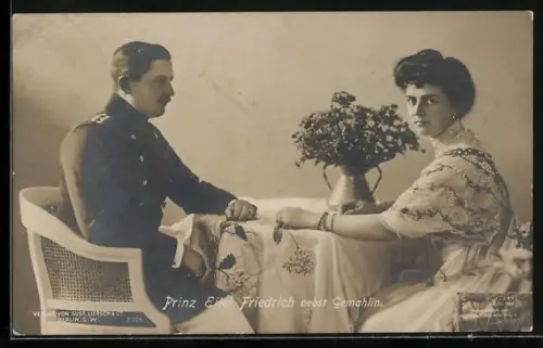 AK Prinz Eitel Friedrich von Preussen mit Gemahlin