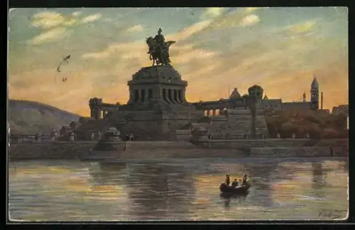 Künstler-AK Heinrich Hoffmann: Koblenz, Das deutsche Eck