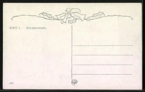 AK Wien, Kärntnerstrasse, Strassenpartie mit Passanten und Kirchturm