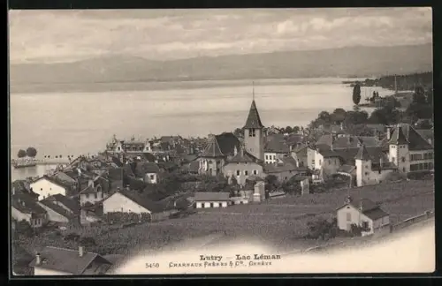AK Lutry, Ortsansicht mit Genfersee, Lac Léman