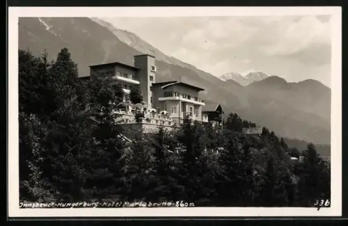 AK Innsbruck, Hungerburg, Hotel Mariabrunn