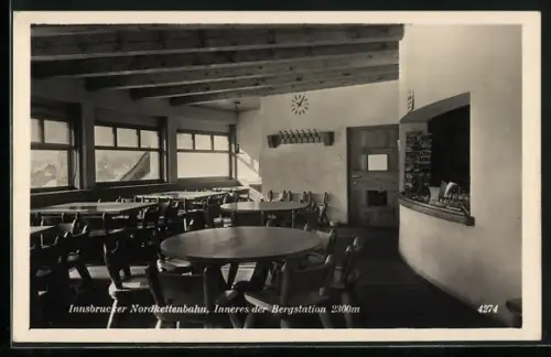 AK Innsbrucker Nordkettenbahn, Inneres der Bergstation