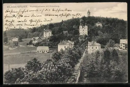 AK Klagenfurt, Radetzkystrasse mit Kreuzberg