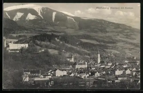 AK Wolfsberg /Kärnten, Ortsansicht mit Koralpe