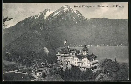 AK Fürigen, Hotel Fürigen ob Stansstad mit Pilatus