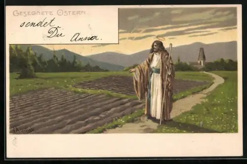 Künstler-AK Alfred Mailick: Jesus auf einem Feldweg