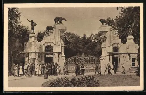 AK Altona-Stellingen, Carl Hagenbeck`s Tierpark, Haupteingang
