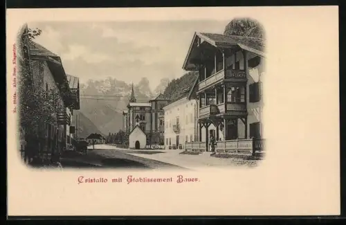 AK Cortina, Cristallo mit Etablissement Bauer