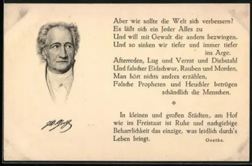 AK Portrait Johann Wolfgang von Goethe
