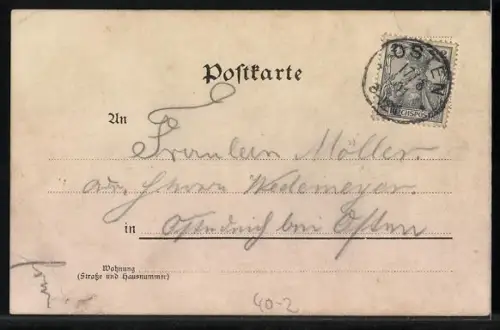 AK Ältere Frau sucht im Gasthaus einen Mann, frauenfeindlicher Humor