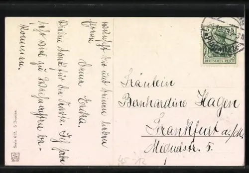 AK Mann mit Paketen und Tannenbaum auf Schlitten, Neujahrsgruss