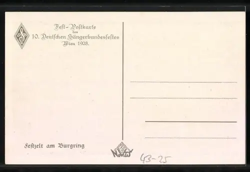AK Gästetribünen und Ehrenlogen auf dem 10. Deutschen Sängerbundesfest in Wien 1928