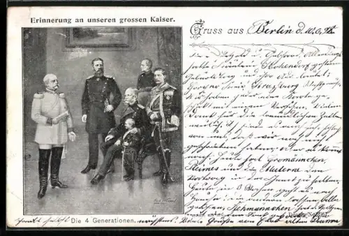 AK Kaiser Otto von Bismarck, Die vier Generationen