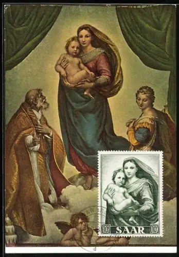 Maximum-AK Die Sixtinische Madonna von Raffaello dit Raphael Sanzio