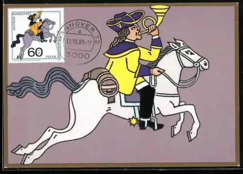 Maximum-AK Reiter mit Posthorn aus dem 18. Jahrhundert