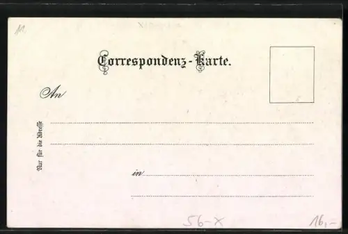 Lithographie Hesshütte, Berghütte mit Gebirgspanorama