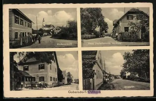 AK Gabersdorf /Ostmark, Handlung Franz Deutschnann, Gasthaus Luttenberger