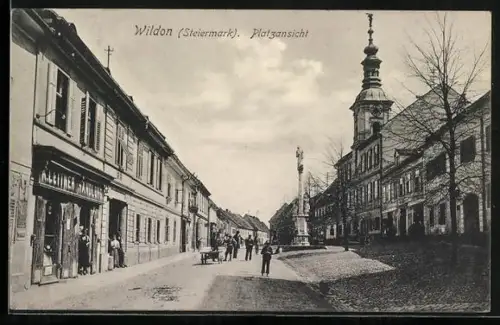 AK Wildon /Steiermark, Platzansicht mit Lettners Handlung