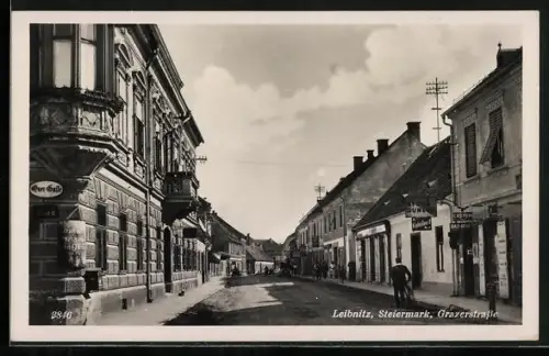 AK Leibnitz /Steiermark, Geschäfte in der Grazerstrasse