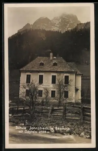 AK Johnsbach im Gesäuse, Volksschule mit Ödstein