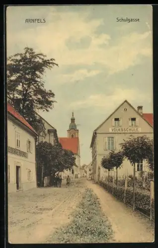 AK Arnfels, Ledergerberei und Volksschule in der Schulgasse