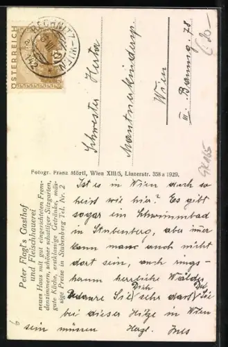 AK Stubenberg /O. Stmk., Peter Flagls Gasthof, Ortsansicht aus der Vogelschau