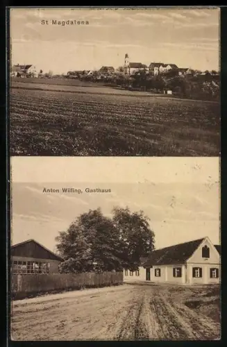 AK St. Magdalena am Lemberg, Gasthaus Anton Wilfing, Ortsansicht