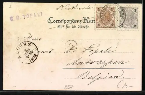 AK Gleichenberg, Obere Vereinsstrasse mit Geschäften und Passanten