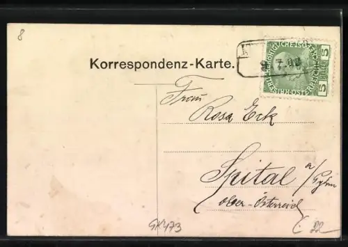 AK Knittelfeld, Ortsansicht und Blick auf Hotel Eck