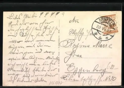 AK Arnfels, Hauptplatz mit Passanten