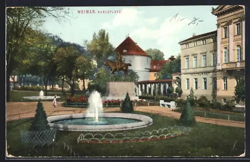 AK Weimar / Thüringen, Anlagen am Karlsplatz