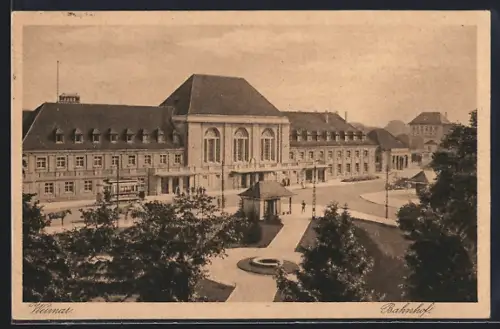 AK Weimar / Thüringen, Bahnhof aus der Vogelschau
