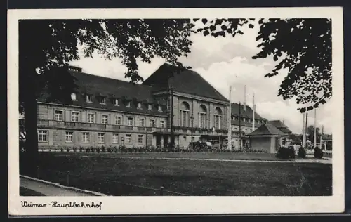 AK Weimar / Thüringen, Blick zum Hauptbahnhof