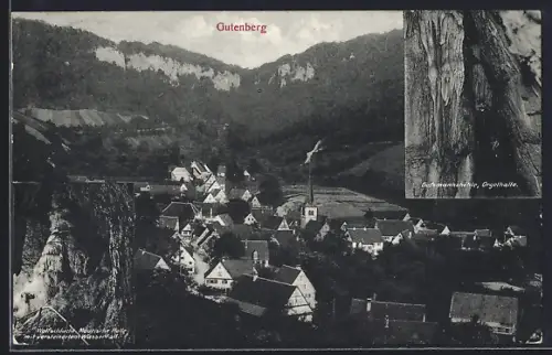 AK Gutenberg / Oberlenningen, Orgelhalle in der Gassmannshöhle und Maurische Halle in der Wolfsschlucht