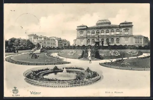 AK Weimar / Thüringen, Museum mit Grünanlage