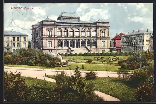 AK Weimar / Thüringen, Museum mit Anlagen