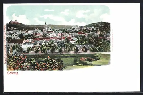 AK Coburg, Ortspanorama mit Veste