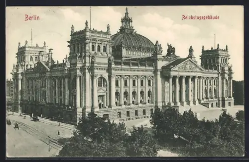 AK Berlin-Tiergarten, Blick auf Reichstagsgebäude