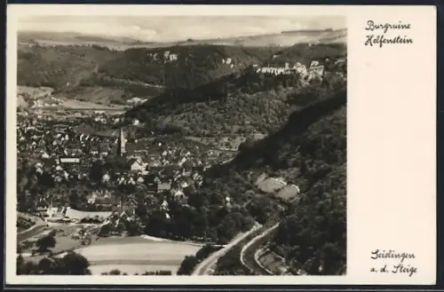 AK Geislingen a. d. Steige, Ortsansicht mit Burgruine Helfenstein