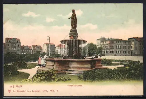 AK Weimar / Thüringen, Blick auf Vimariabrunnen