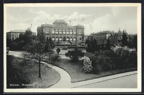AK Weimar / Thüringen, Ortspartie am Museum